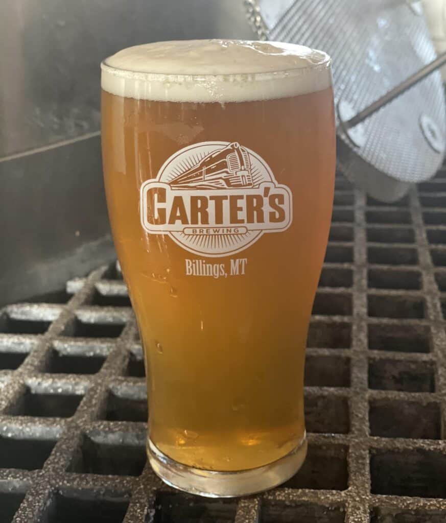 Pint of beer from Carter's Brewing in Downtown Billings Montana | Better Off In Billings